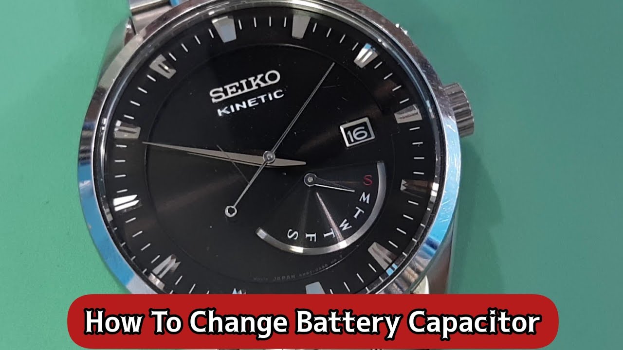How To Change a Seiko Kinetic Watch Battery Caliber 5M84 | SEIKO SRN045P1