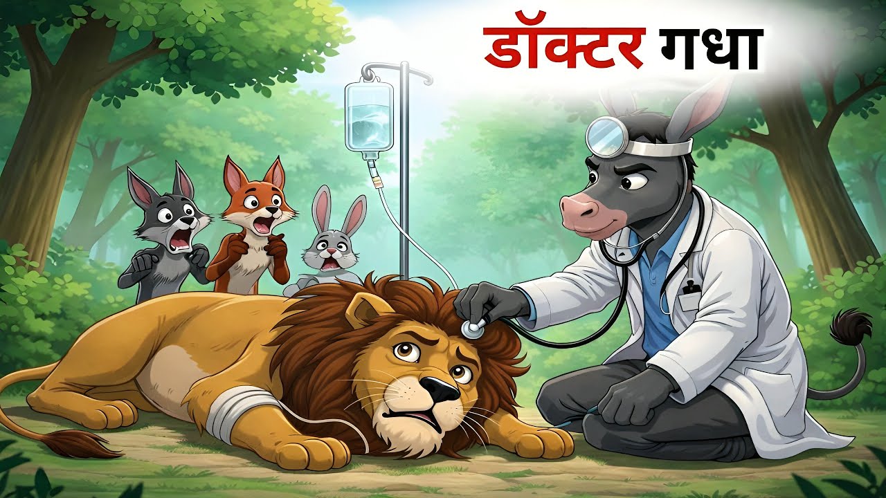 Doctor गधा | चालाक गधे ने शेर को बना दिया मरीज | Jungle Story