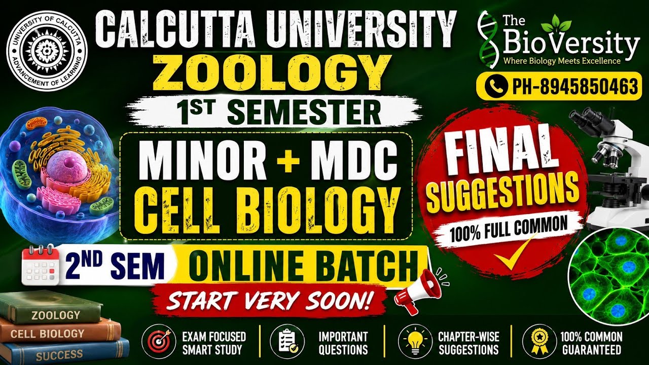 Cell Biology Complete Final Suggestion | Calcutta University | Minor & MDC Paper 1st & 3rd Semester
