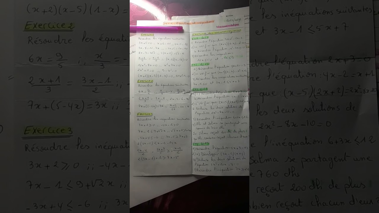 Les equations 