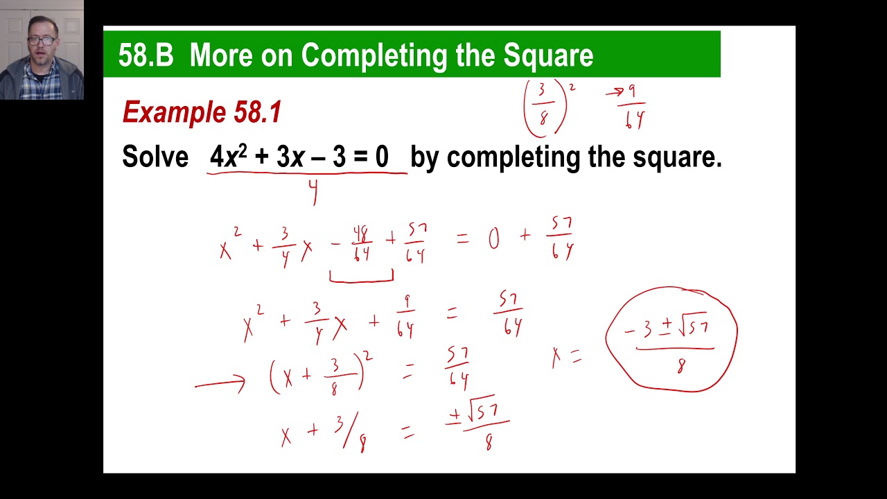 Saxon Math - Алгебра 2: 3-е издание (Урок 58 - Старшие коэффициенты, Подробнее о возведении в ква...