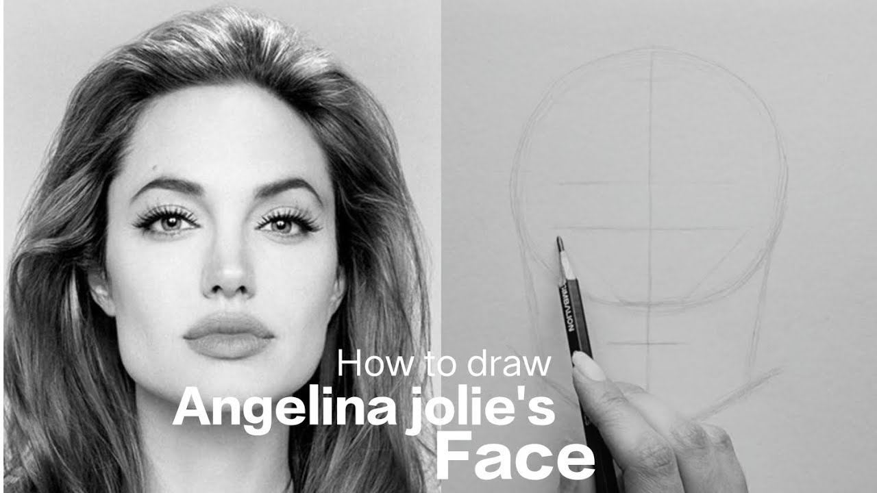 How to draw Angelina Jolie's face  | Drawing Angelina jolie | drawing tutorial | LILLY'S ART