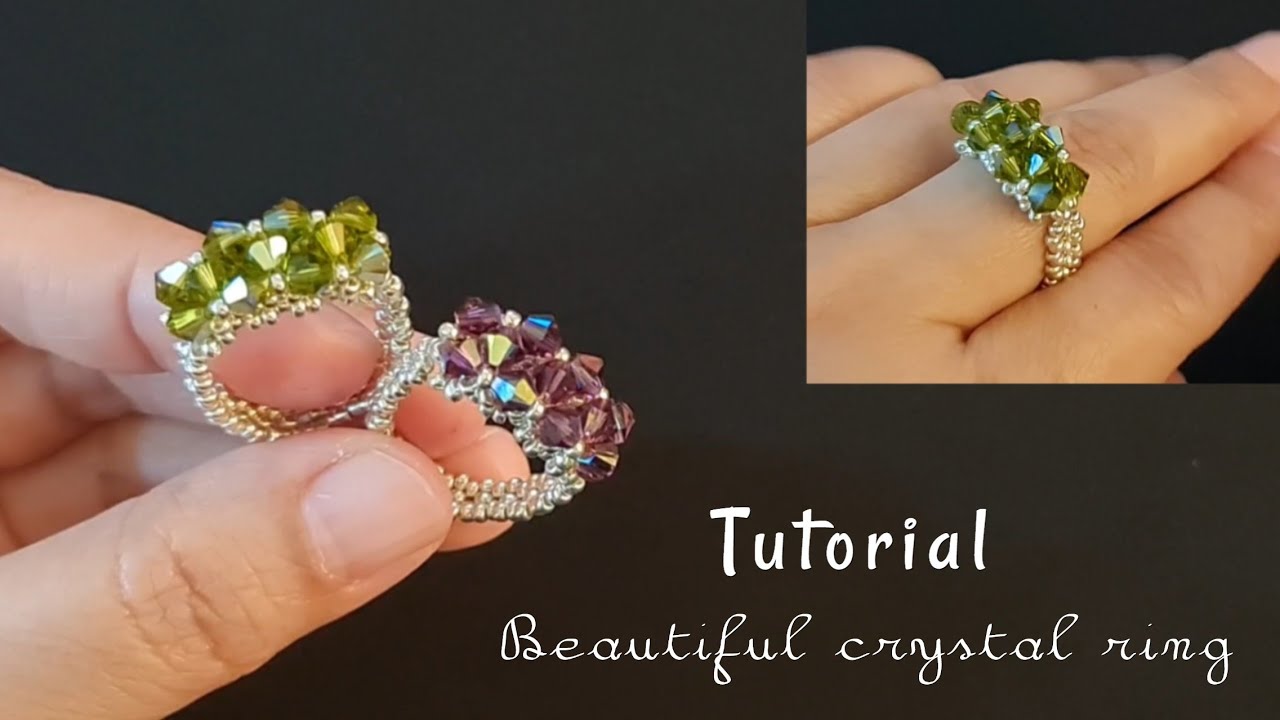 Tutorial#21 | Beautiful crystal ring | Cincin kristal | DIY | cara membuat cincin kristal