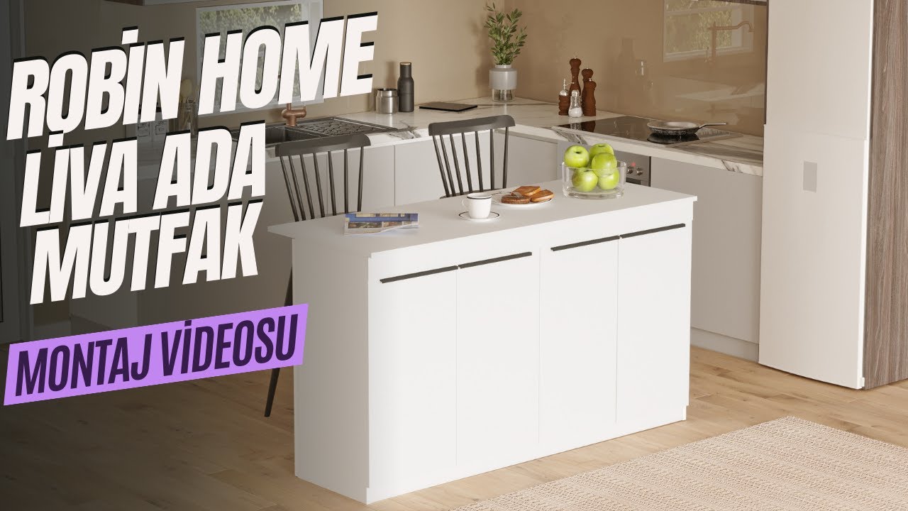 Robin Home Liva Mutfak Adası Ada Mutfak Yemek Masası 160cm Montaj Videosu