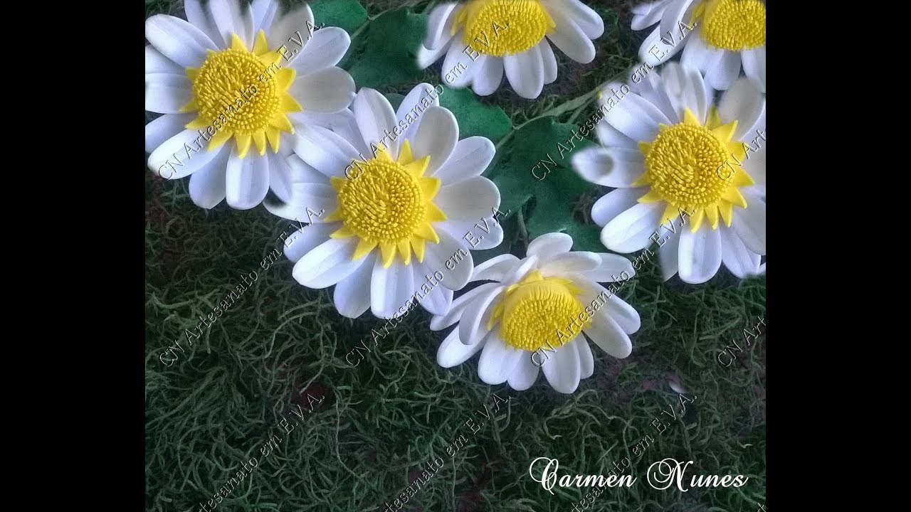 Como fazer a flor Margarida de e.v.a sem frisador.