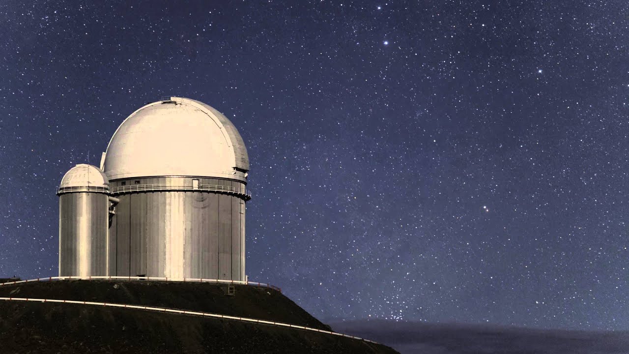 Night view of ESO 3.6-metre telescope