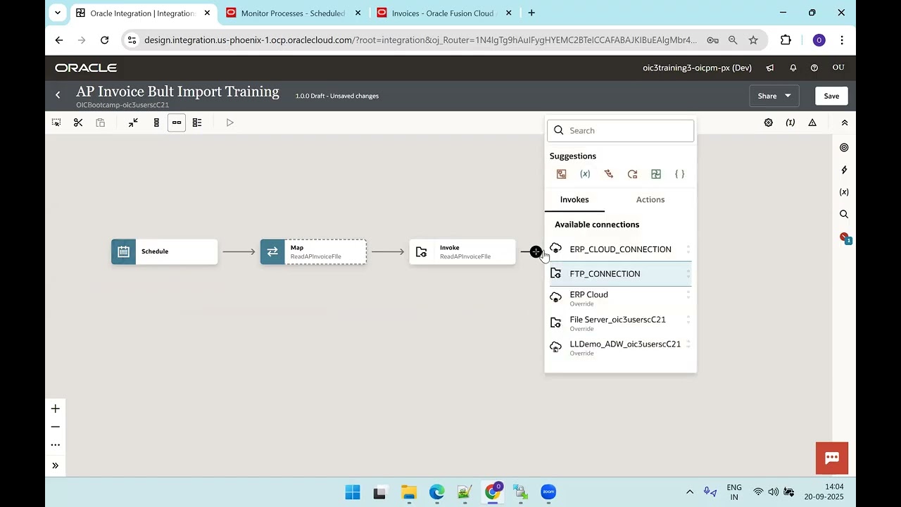 Загрузка счетов-фактур FBDI AP в Oracle ERP Cloud через FTP | Сквозной процесс с использованием OIC