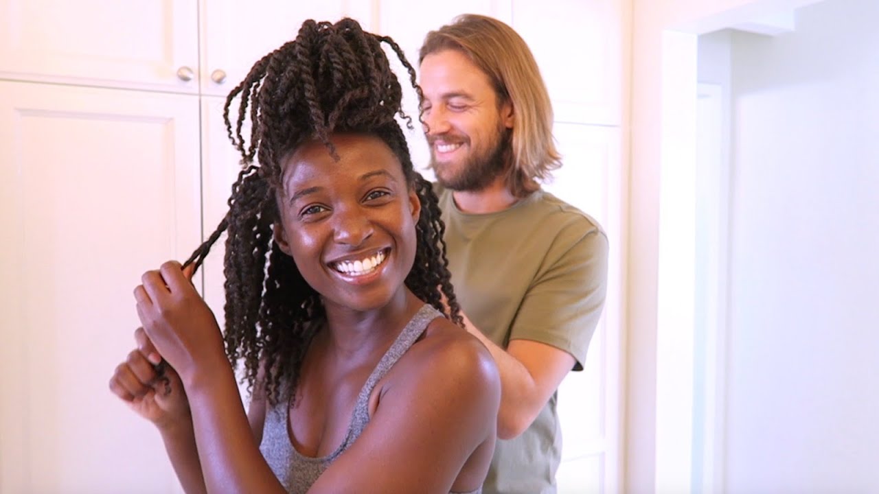 TAKING MY HAIR OUT...WITH MY HUSBAND