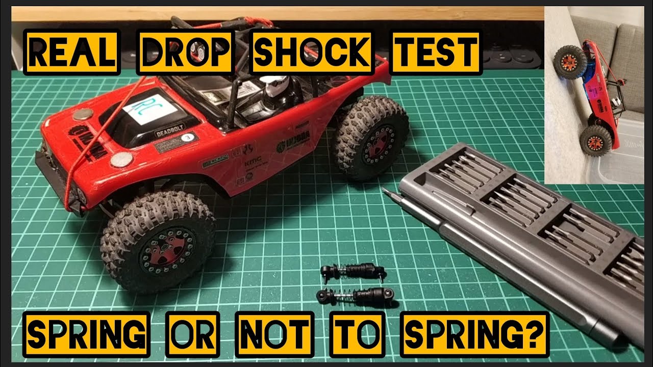scx24 lcg, how to do real drop shocks, tests and tech tips