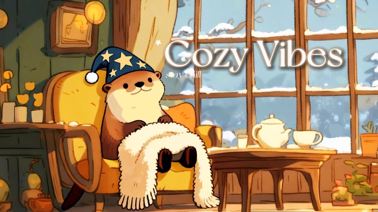 Warm Winter Fireplace | Cozy Lofi & Gentle Rest #lofihiphop  #chillmusic #coffeemusic #studymusic