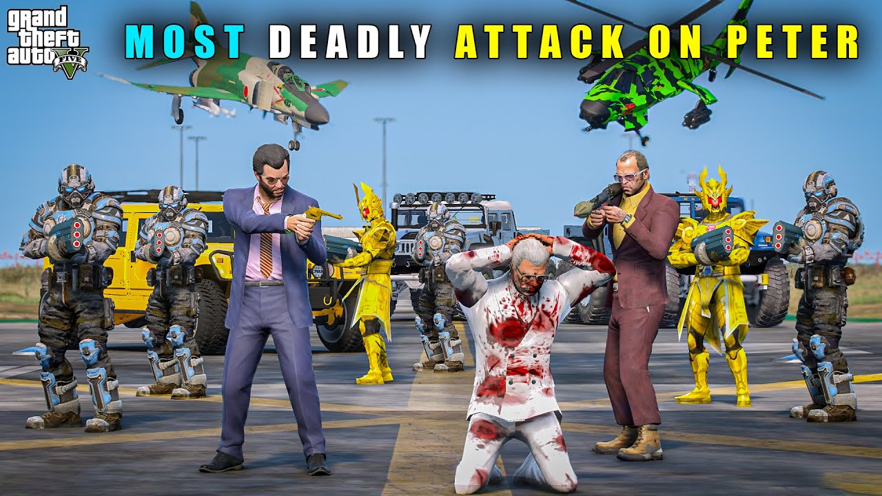 GTA 5 : MICHAEL GOLDEN SAMURAI DANGEROUS ATTACK ON PETER || BB GAMING