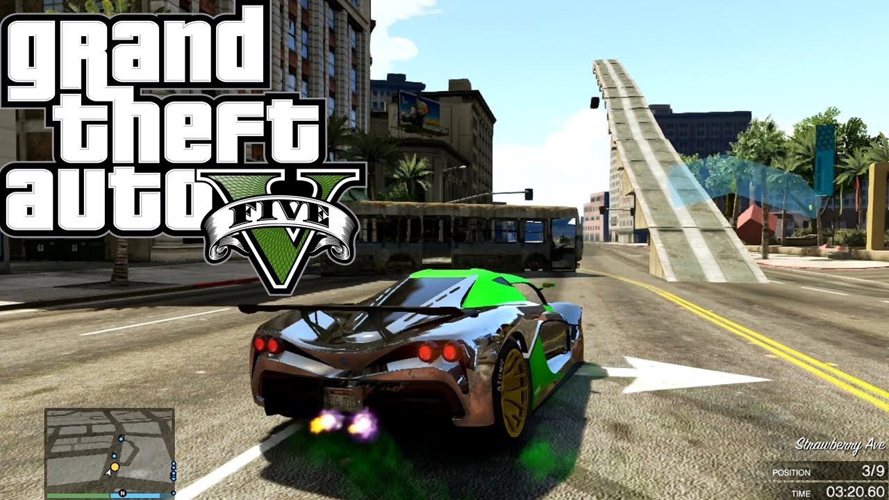 GTA 5 ONLINE A Staircase To Heaven v2 ( Fun Custom Race ) GTA V MULTIPLAYER