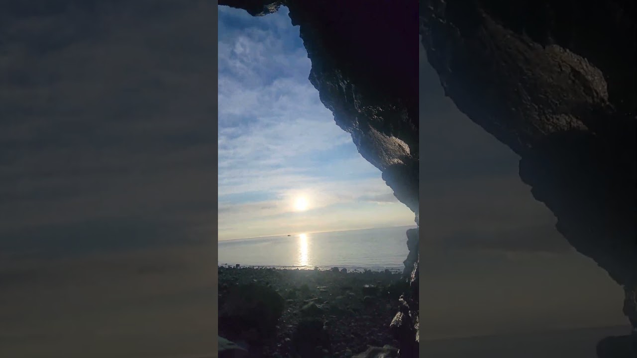 Tunnel Exits To Ocean #tunnel #cave #caves #explore #adventure #secret #secretplace #ocean #sea