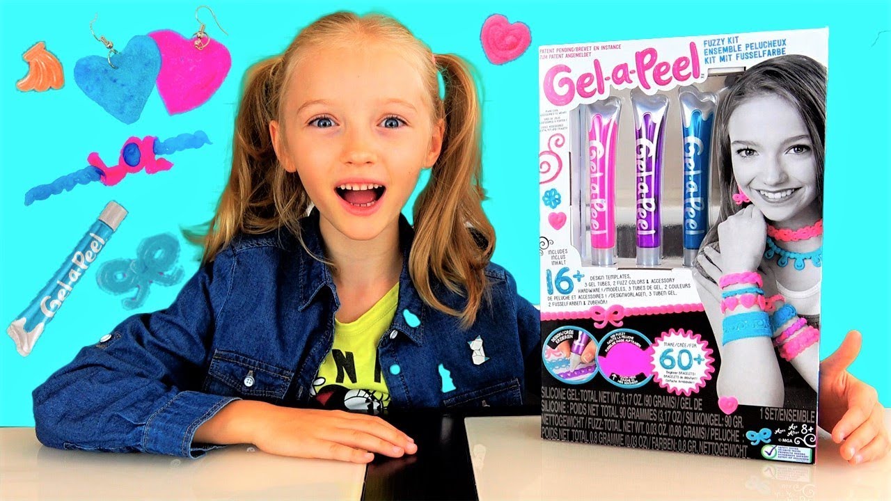 Gel-a-Peel набор ПУРПУР DIY Полина сама делает 3D украшения из геля. Видео для девочек