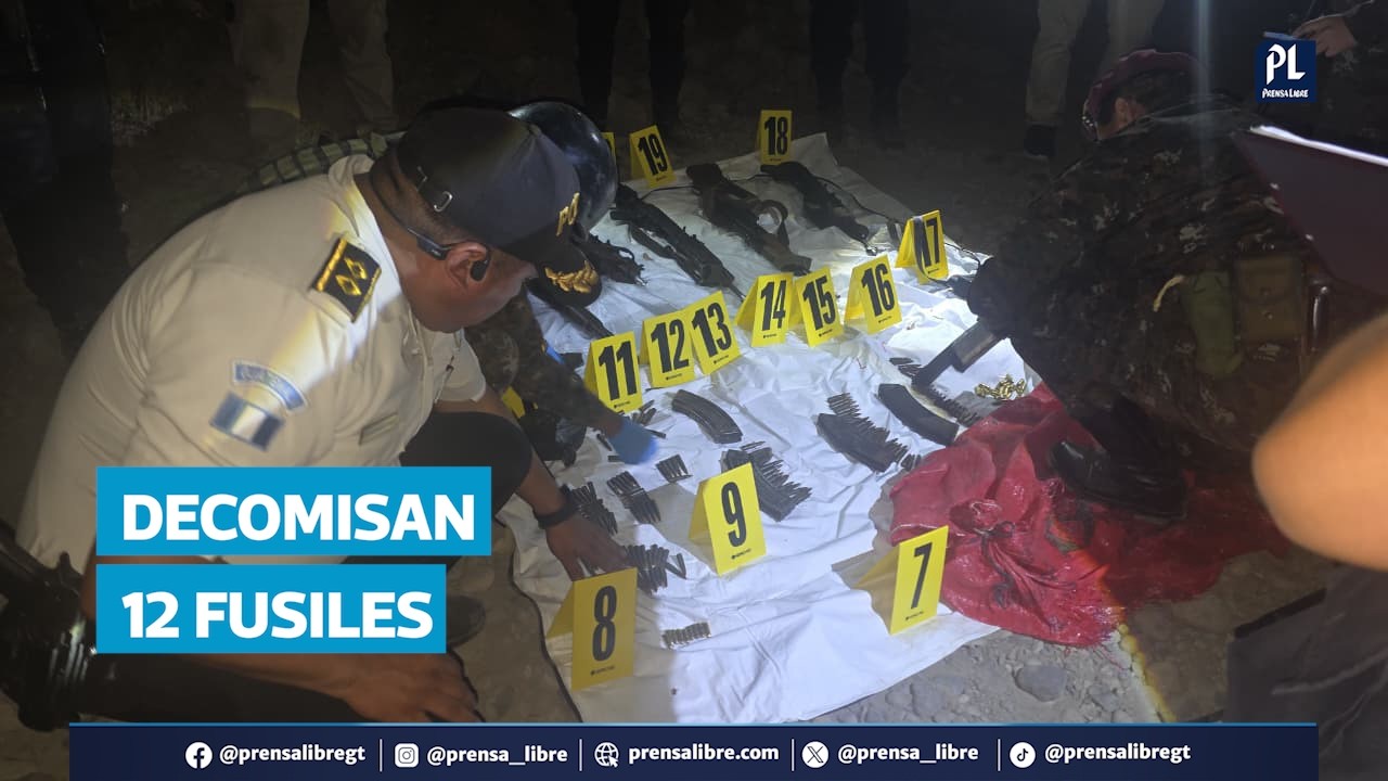 Así fue localizado el arsenal de 12 fusiles oculto en costales en Ayutla, San Marcos
