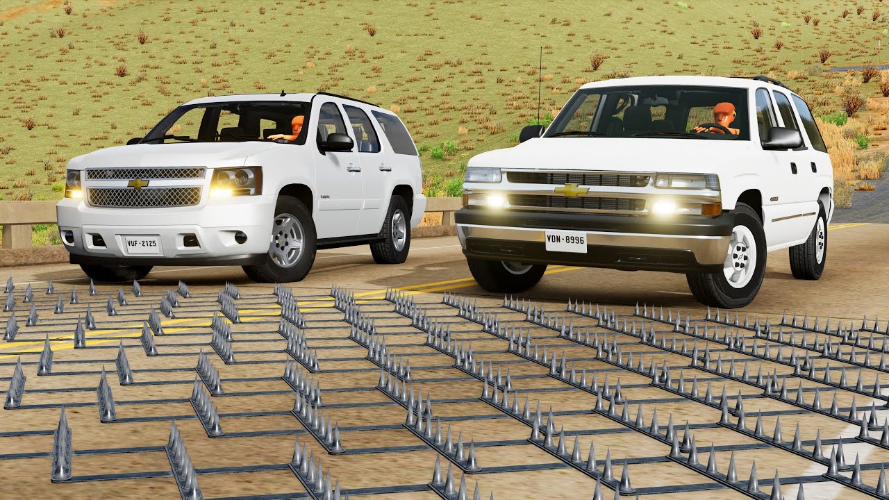 محاكي الحوادث : السيارات ضد الشوك 🚗🚧 49# BeamNG drive