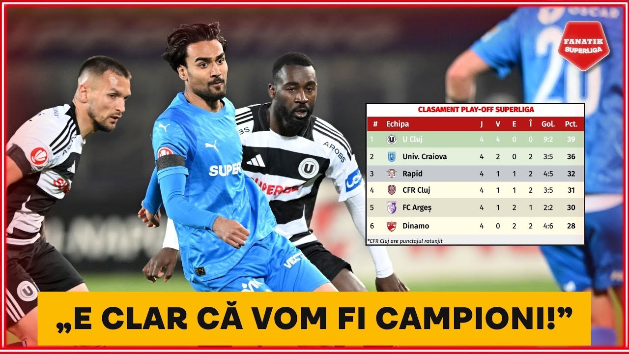 U Cluj ARUNCA IN AER campionatul. TOATE CALCULELE LA TITLU dupa 4-0 cu U Craiova | ANALIZA LA SANGE