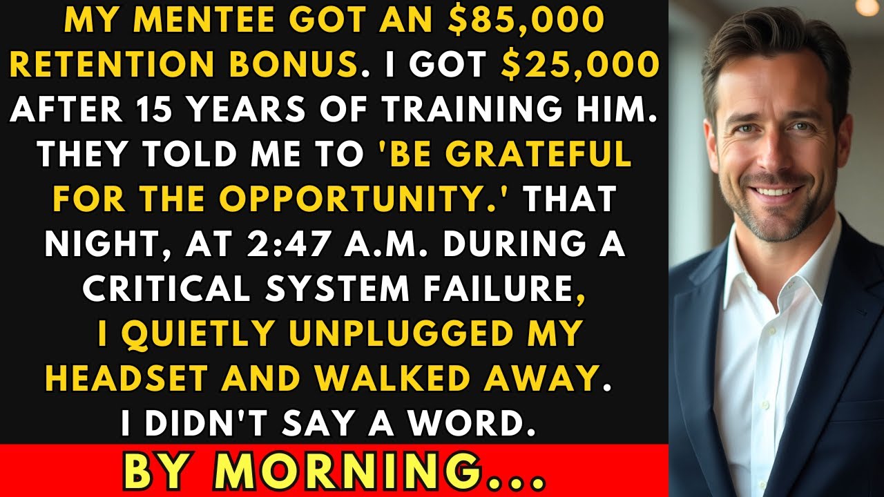 My Mentee Received an $85,000 Retention Bonus. I Got $25,000 — So I Walked Out at 2:47 A.M