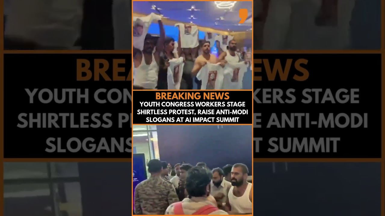Delhi AI Summit: Youth Congress Stages Shirtless Protest | News9