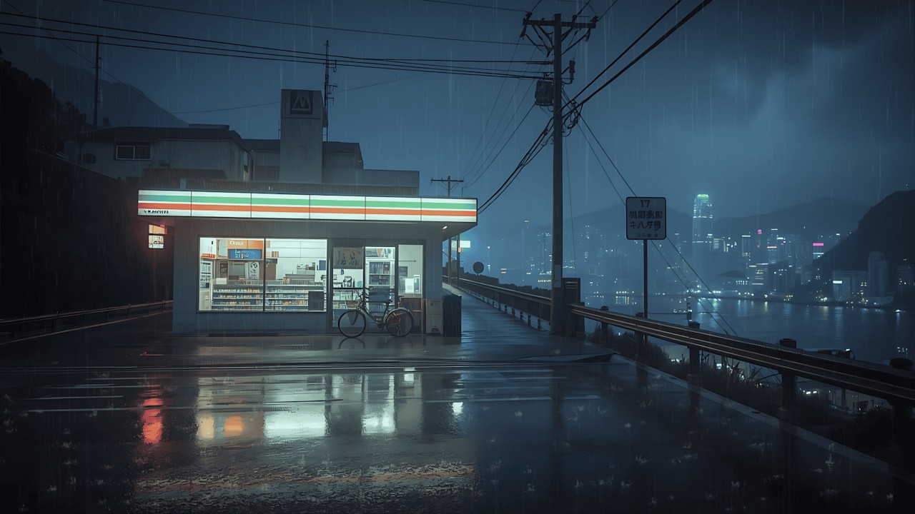 Osaka in Fading Rain 🌧️ — via 90s Lofi After Hours City Flow | 4K