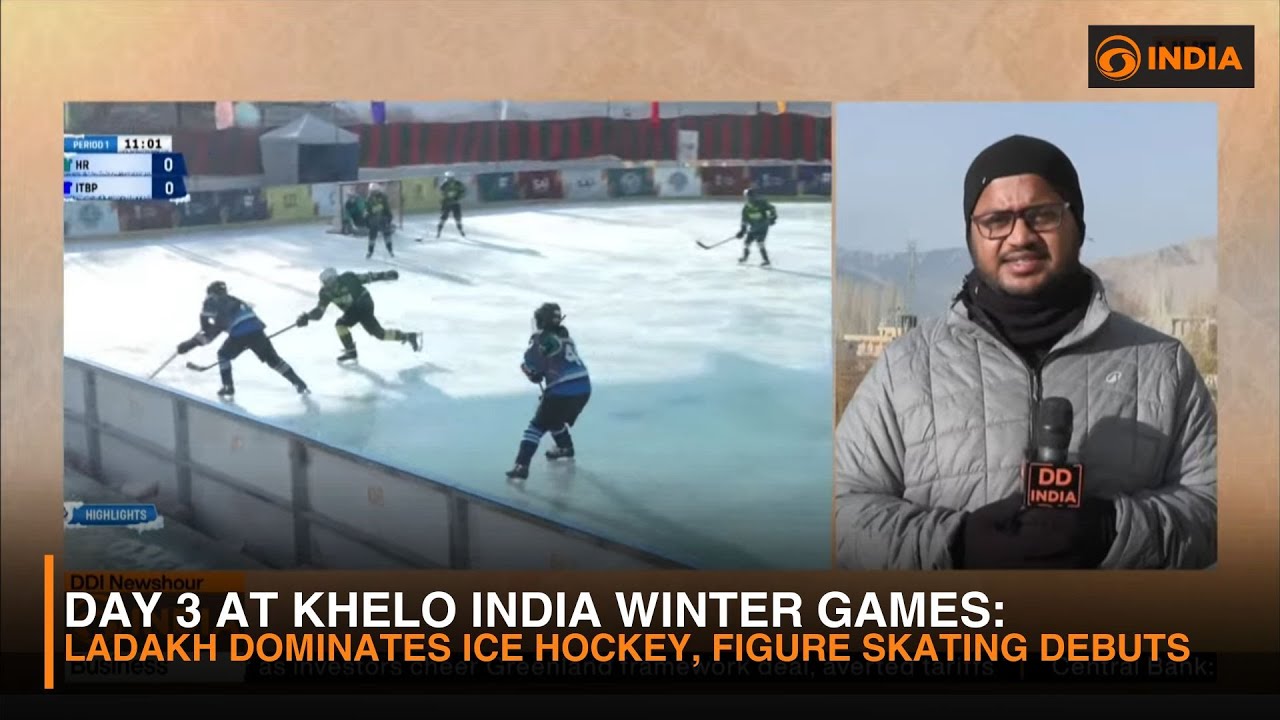 Day 3 at Khelo India Winter Games: Ladakh Dominates Ice Hockey, Figure Skating Debuts