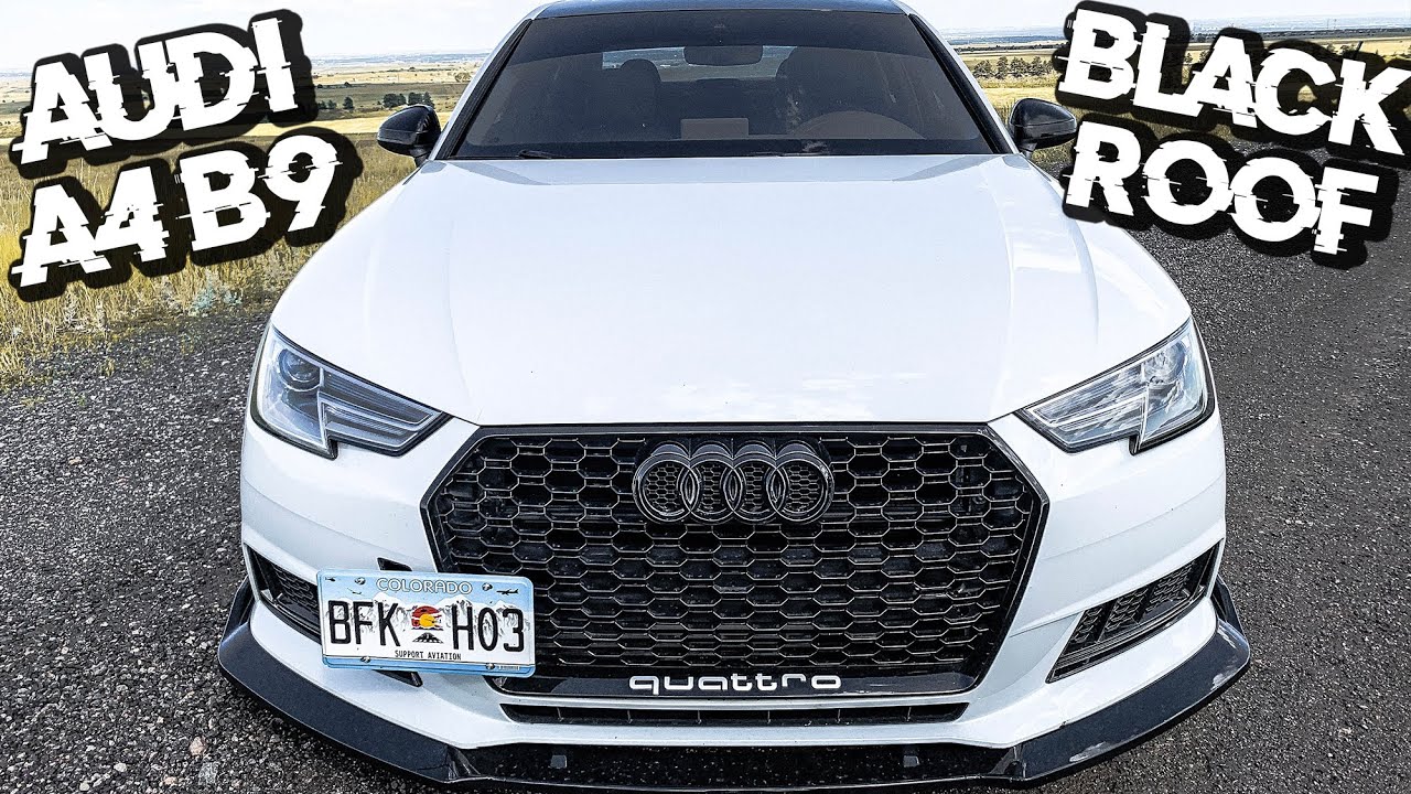 Виниловая пленка на крышу и зеркала Audi A4 B9 // Внешний вид RS4 — простые модификации автомобиля
