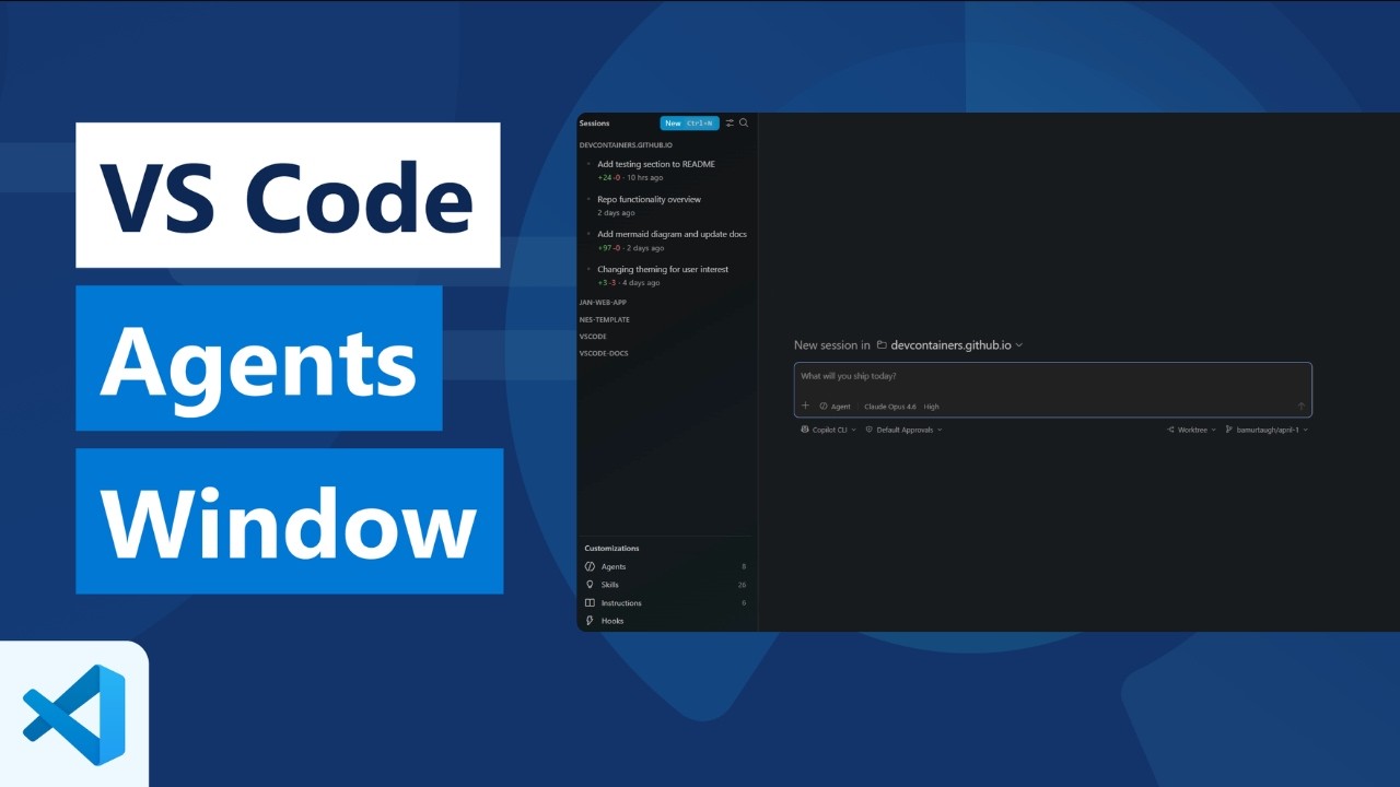 Представляем окно агентов VS Code (предварительная версия).