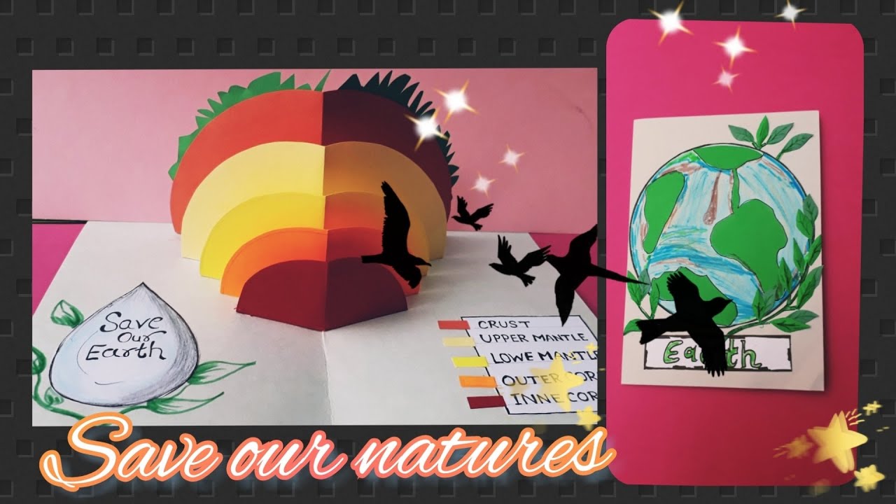 World Environment Day/ Earth's Layers Pop Up Card/ How to Make Earth Pop Up Card/ Science Project.