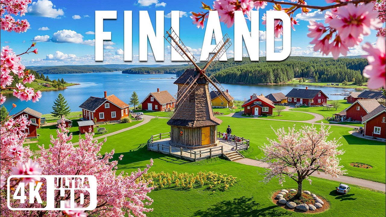 Finland Spring 4K | Discover Nordic Purity – Silent Lakes, Birch Forests & Quiet Wooden Cabins