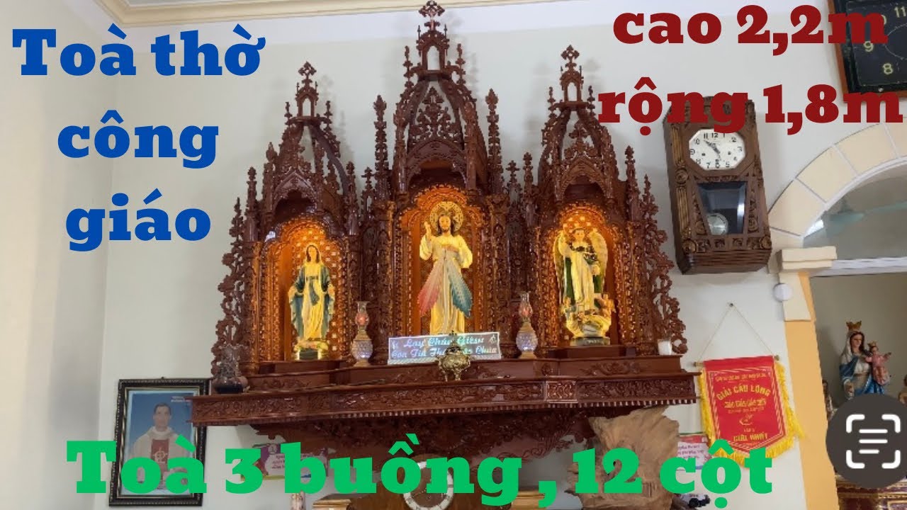 Toà Thờ Công Giáo 3 Buồng 12 Cột Gỗ Gụ - Vẻ Đẹp Uy Nghi & Tinh Tế | Đồ Gỗ Thái Thể