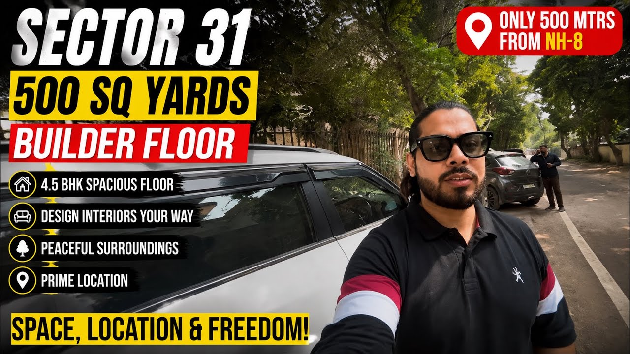 500 Sq Yards Builder Floor in Sector 31 Gurgaon | Only 500m from NH-8 | Spacious 4.5 BHK House Tour