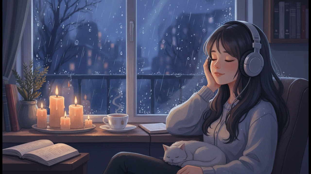 Winter Night Lofi – Soft Chill Beats & Fireplace Ambience