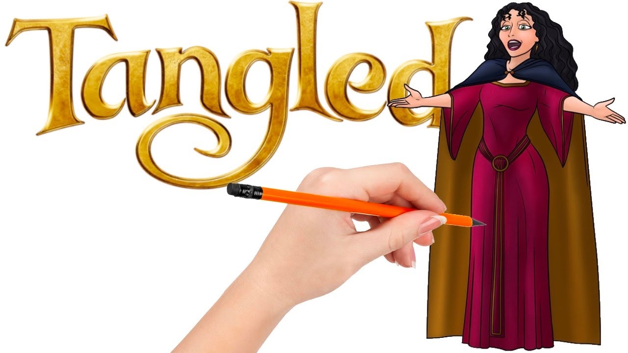 How to draw Mother Gothel, the wicked crone singing a special song - Tangled