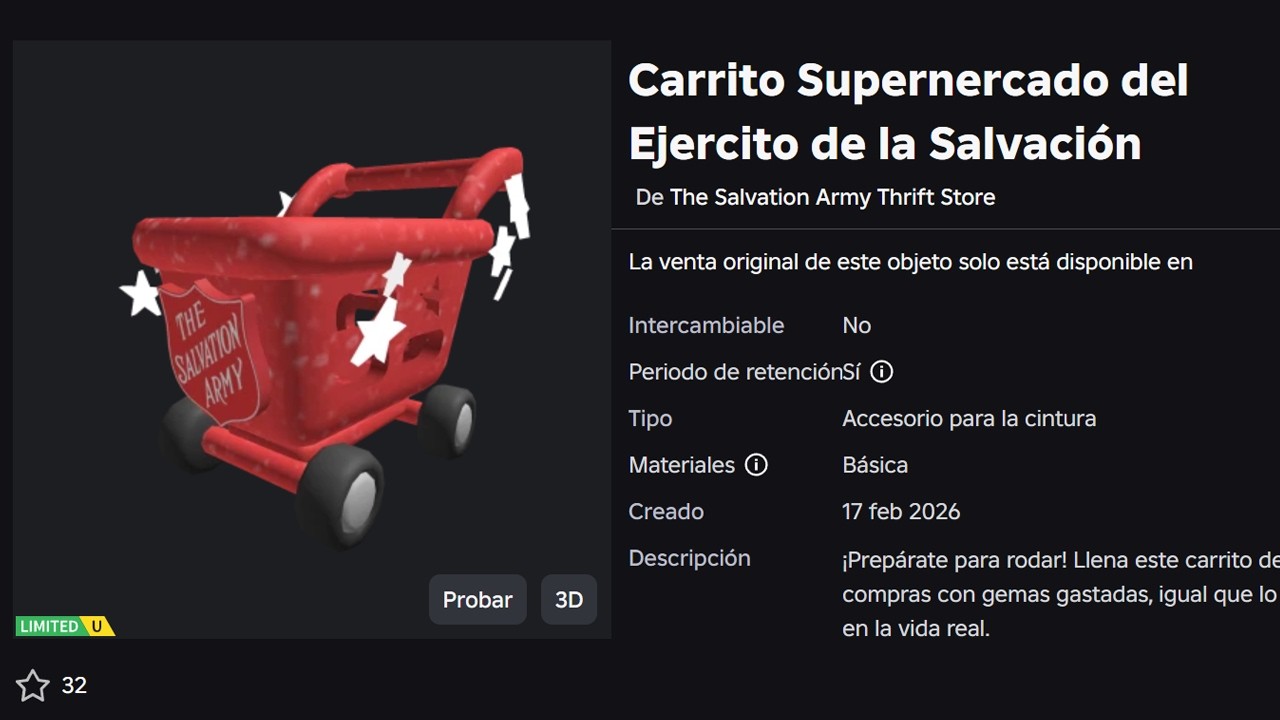 CONSIGUE CARRITO DE COMPRAS GRATIS en ROBLOX 🛒