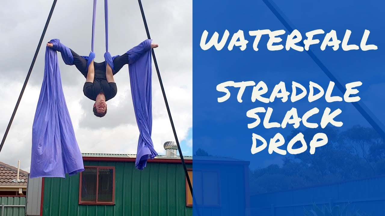WATERFALL DROP TUTORIAL on AERIAL SILKS | How to do a straddle slack drop trick