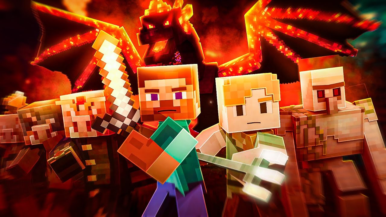 NETHER DRAGON - Alex and Steve life (Minecraft animation)