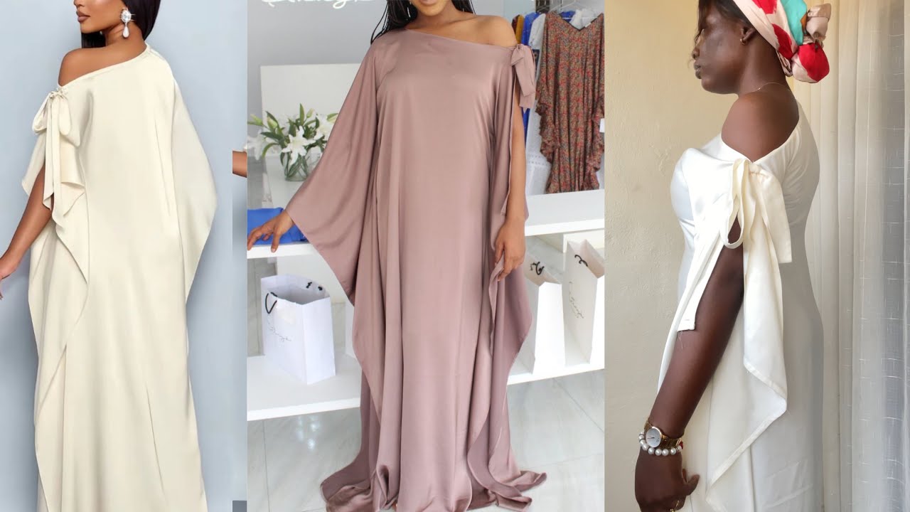 How to Cut and Sew a Butterfly Bubu Dress with Asymmetric Neckline.