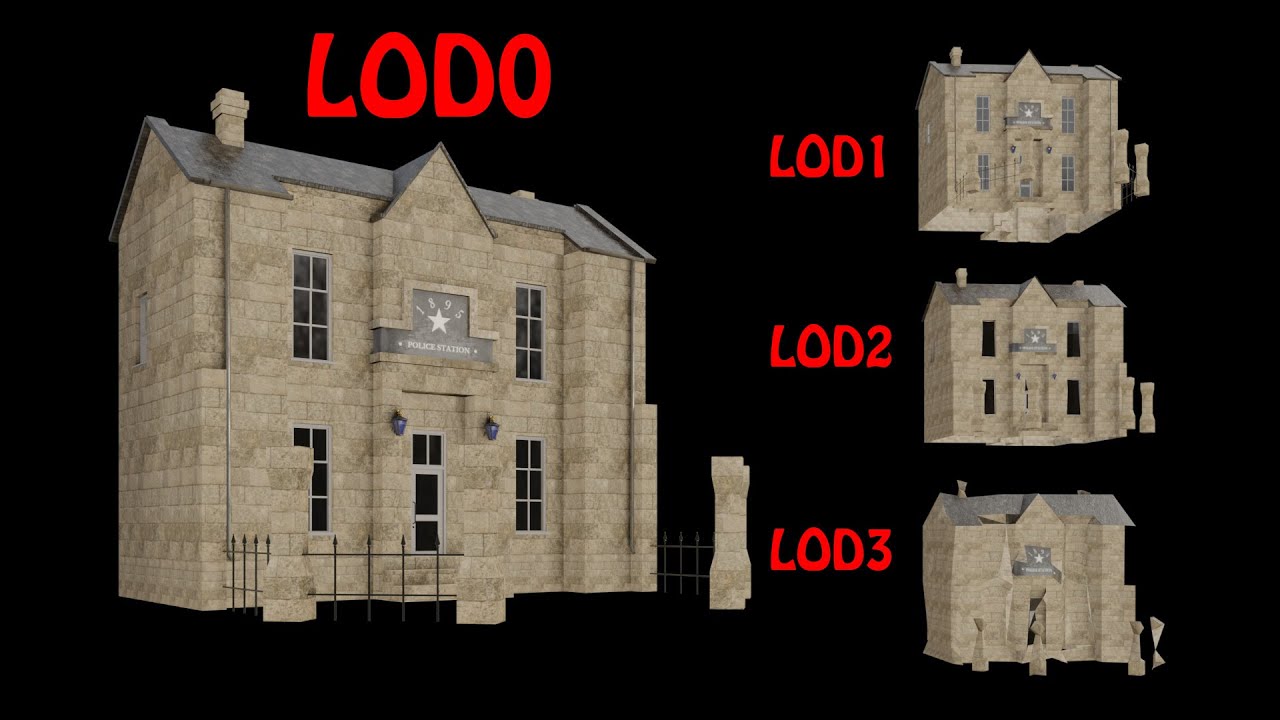 Blender Game Asset: LODS  - Easy Way