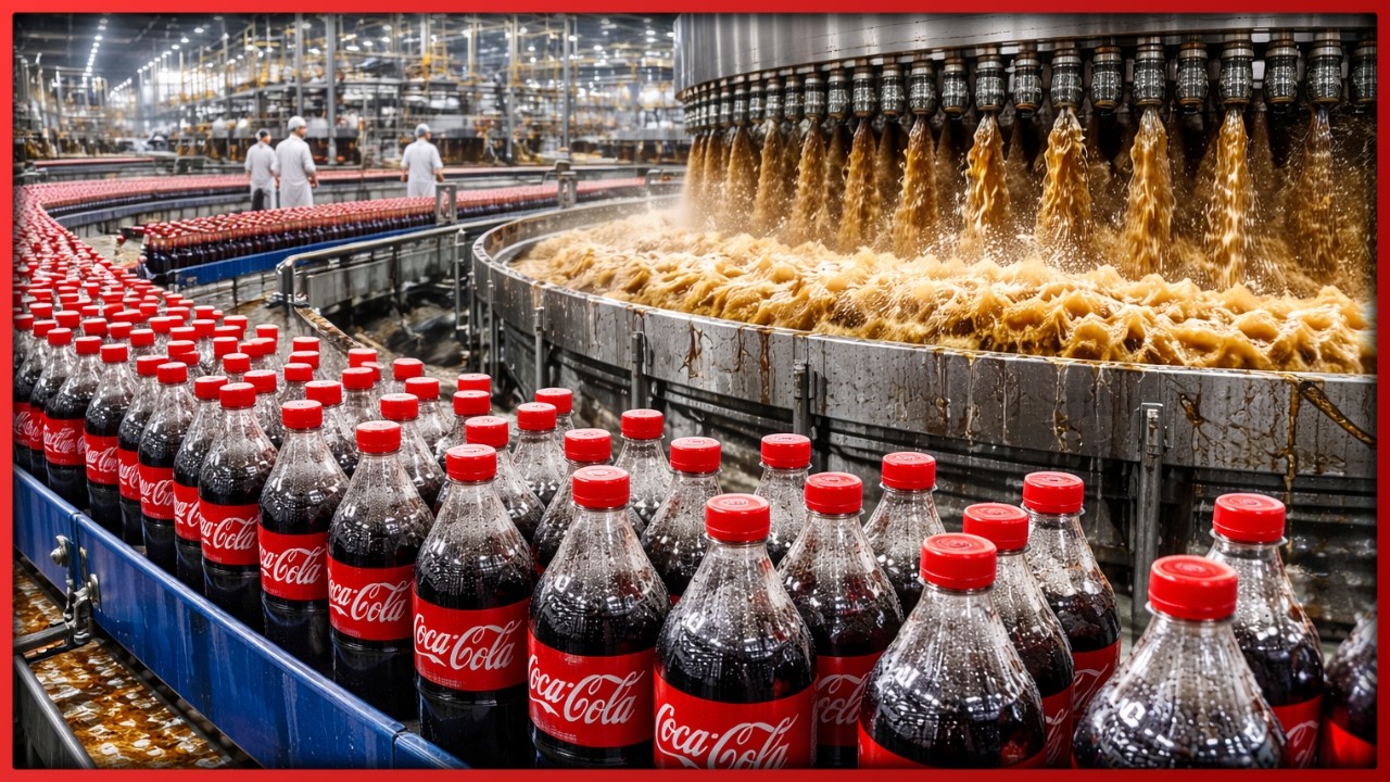 DENTRO de COCA COLA CÓMO se FABRICAN 1000 millones de botellas | El Proceso Industrial Completo