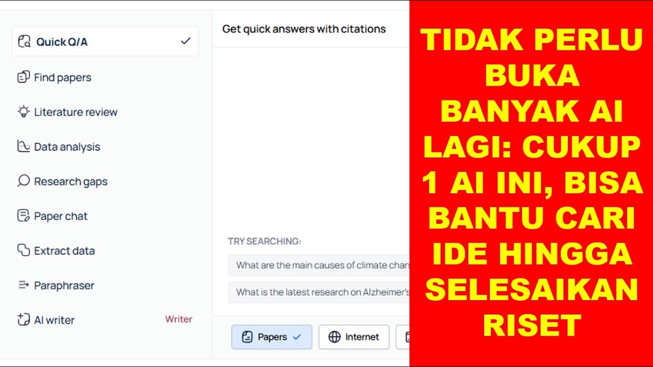 Cukup 1 AI ini untuk Selesaikan Riset: Cari Ide, Paper, Literature Review, sampai Penulisan Artikel