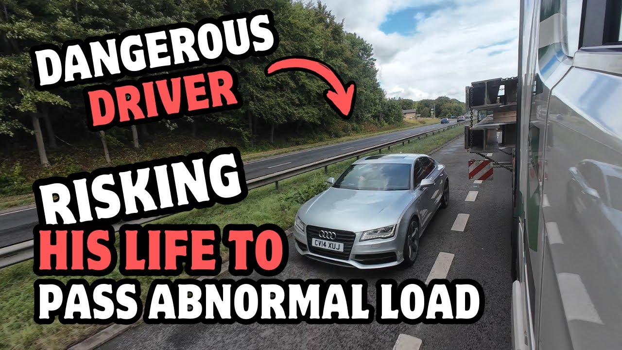 Dangerous driver risking his life to pass abnormal load ✔ Trucker FLOZ ✔ [4K]