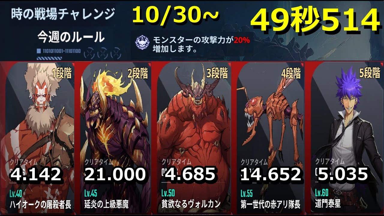 【俺アラ】時の戦場チャレンジ 10/30~ 49秒514