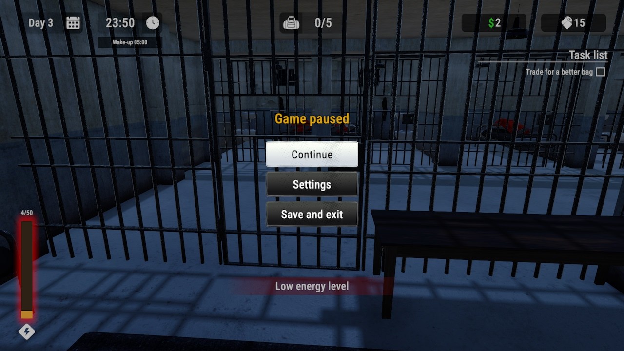 Prison Escape Simulator day6 waking up. getting closer to getting out of this dump
