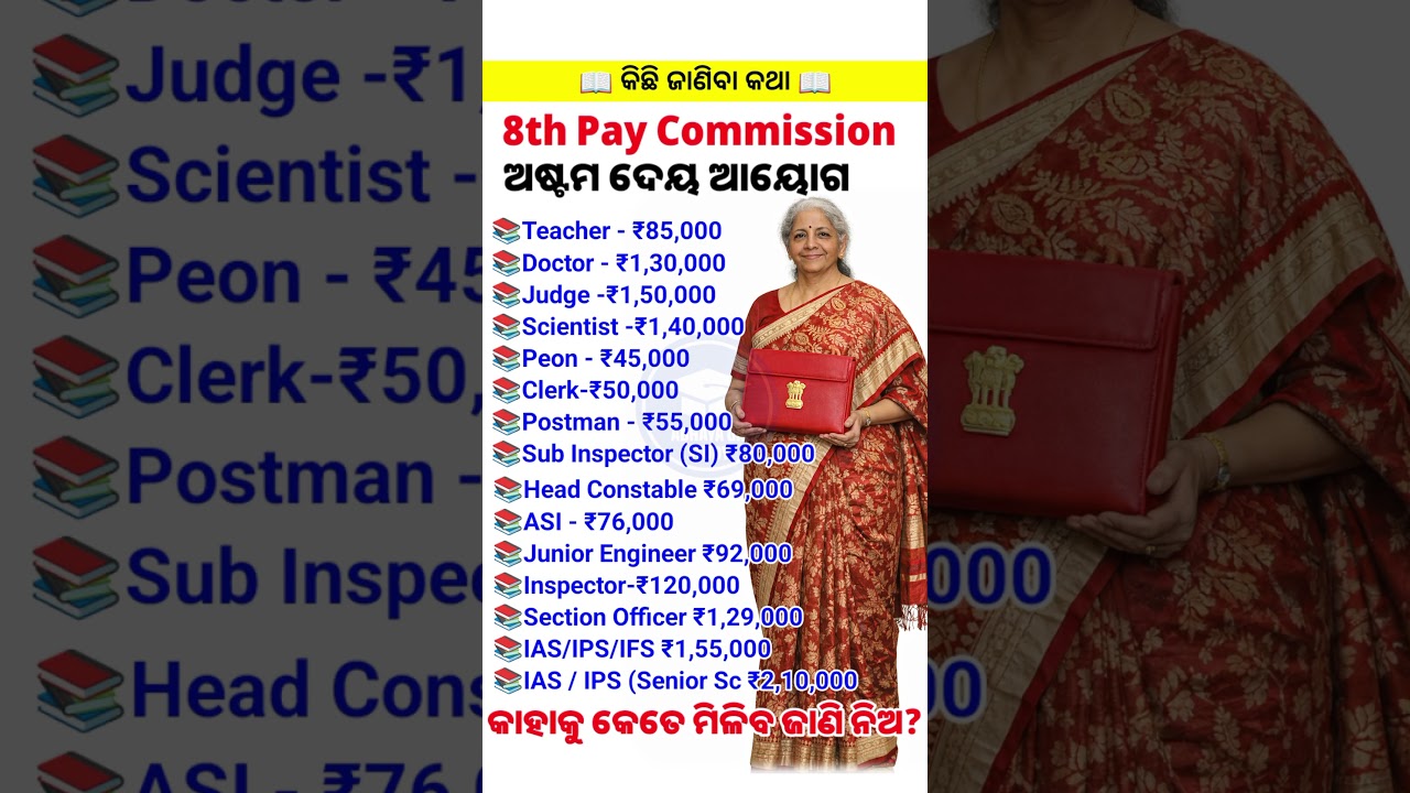 8th Pay Commission | ଅଷ୍ଟମ ଦେୟ ଆୟୋଗ | shorts #odia #gkodisha #yt #ytshorts #odisha #viral #shorts
