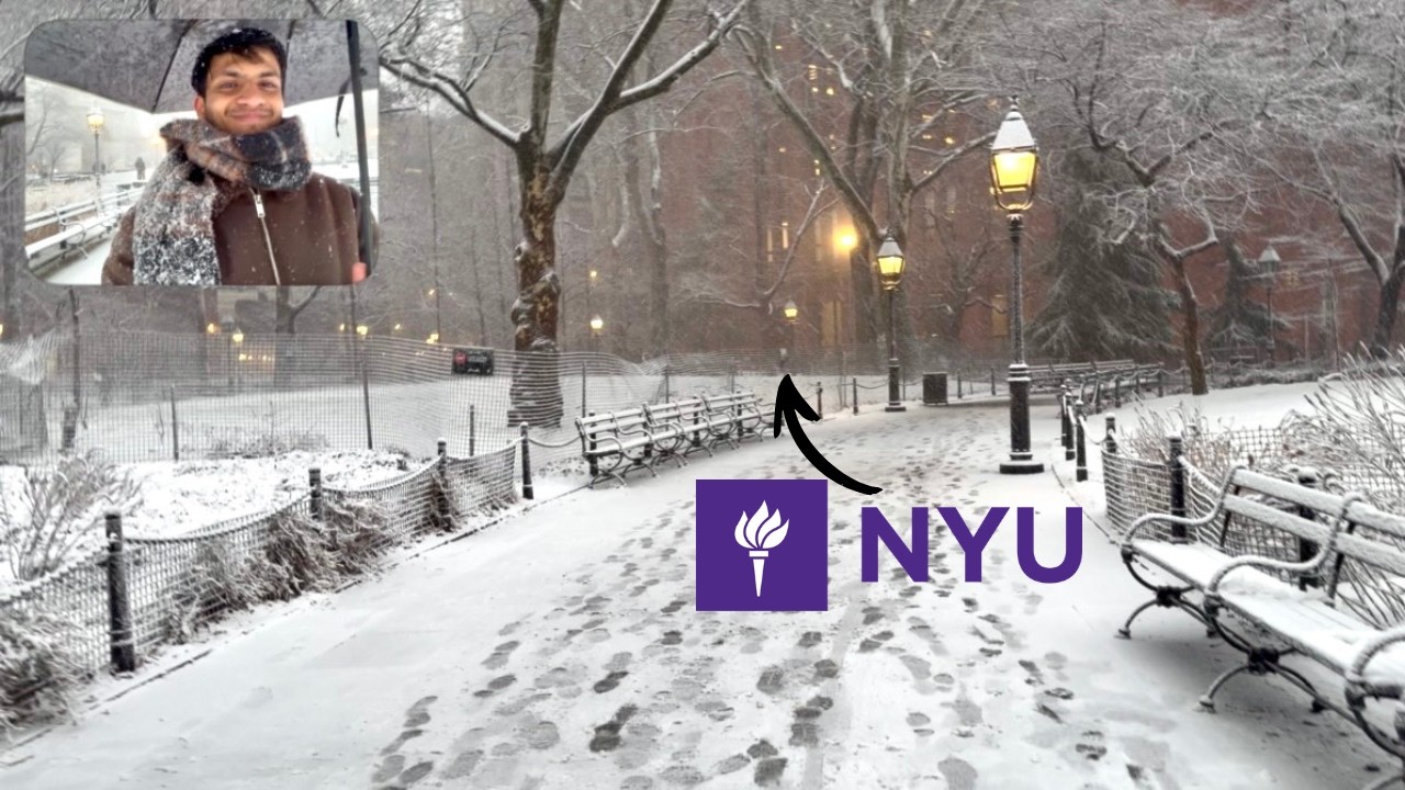 Walking From Home to NYU During NYC Blizzard | Washington Square Park