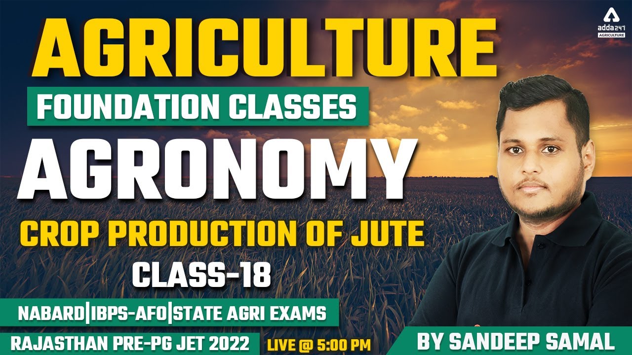 Agriculture Foundation | Agronomy #18 | Crop Production of Jute | Rajasthan Pre-PG JET 2022 | NABARD