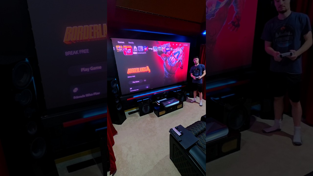 EPICKIE granie na PS5 na projektorze do gier 4K o przekątnej 120 cali #gamingvideos #gamingsetup ...
