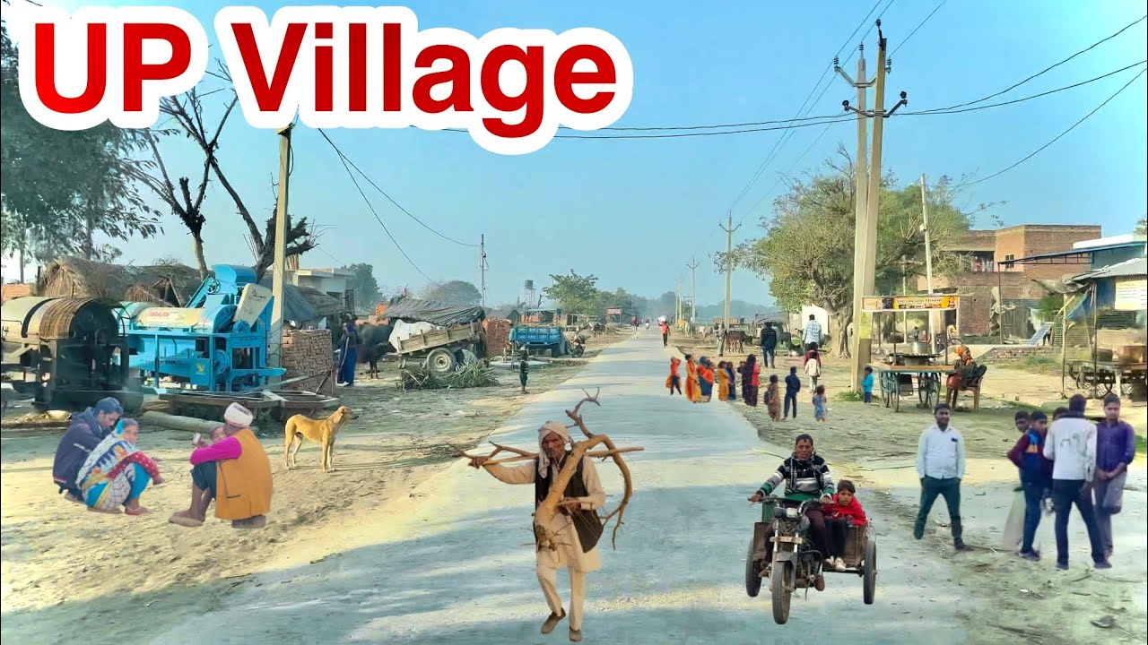 भारत में प्राकृतिक ग्रामीण जीवन()उत्तर प्रदेश के गाँवों में दैनिक दिनचर्या()Very Poor Village In UP