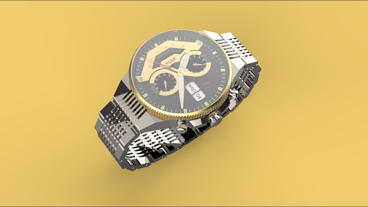 Wrist Watch Assembly & Rendering- Solidworks Design & Keyshot