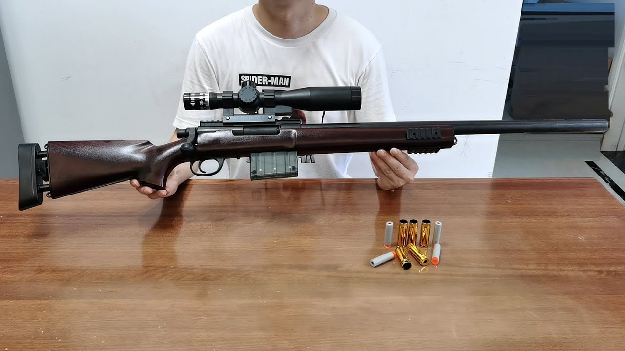 M24 Shell Ejection Soft Bullet Toy Gun Unboxing 2023 - Realistic Sniper Rifle Gun